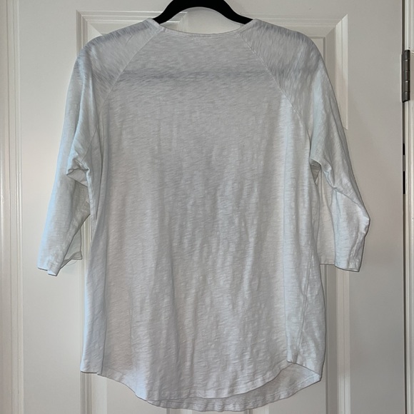 Crowned Free dolman 3/4 sleeve tee, white slub knit - size Large - Picture 4 of 6